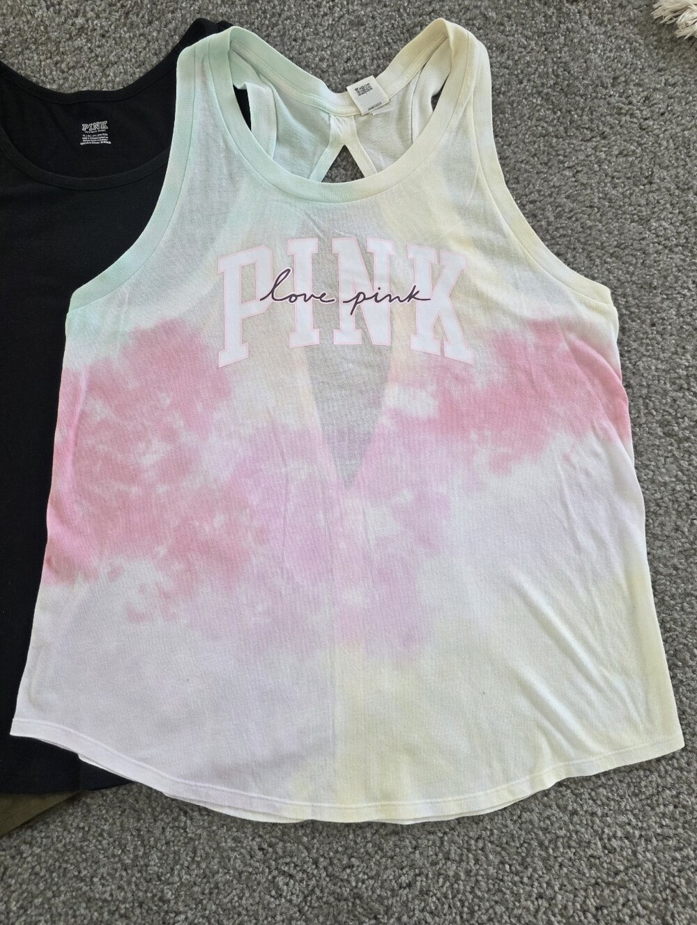 VS Victoria's Secret Pink Racerback Muscle Tank Top BUNDLE OF 3 Size XL
